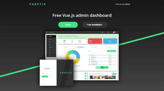 WebDesign Un tableau de bord de gestion JavaScript créé avec Vue.js - vuestic